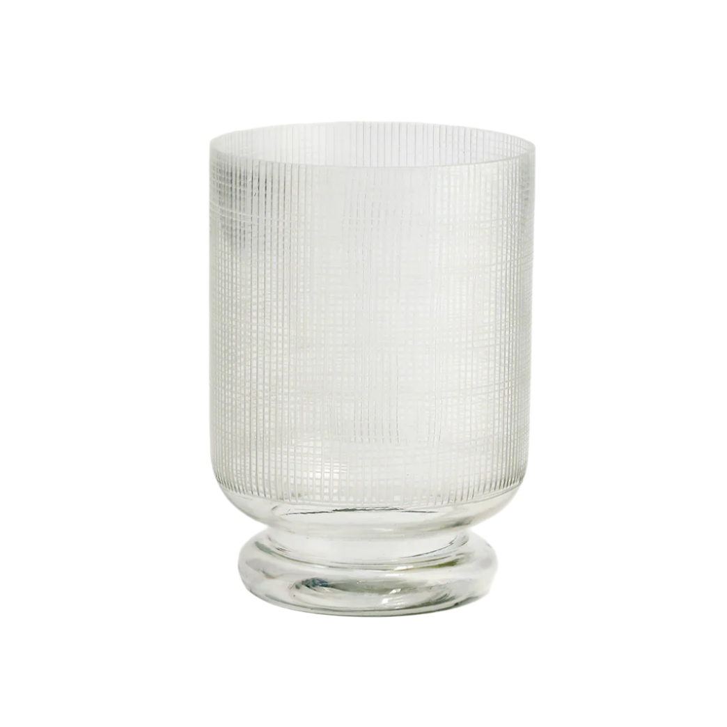HS VASE GLASS CYLINDER ON BASE 14X10