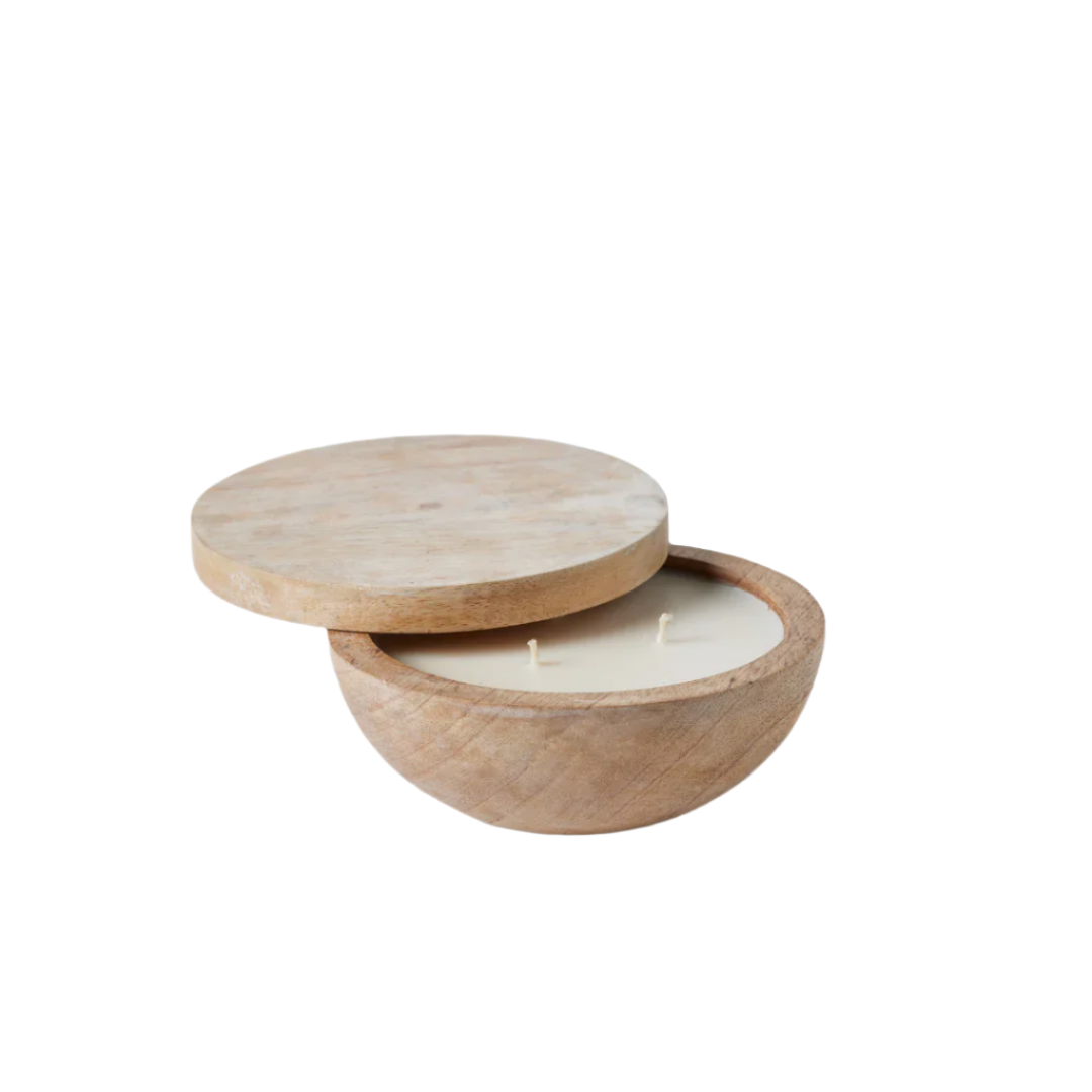 HS CANDLE HOLDER WOOD W/LID