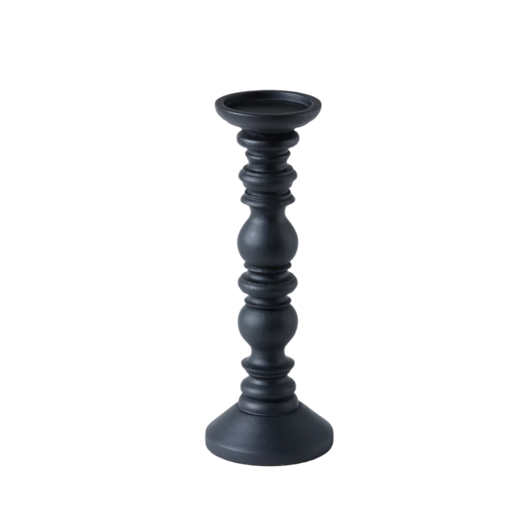 HS CANDLE STICK WOOD M/BLACK