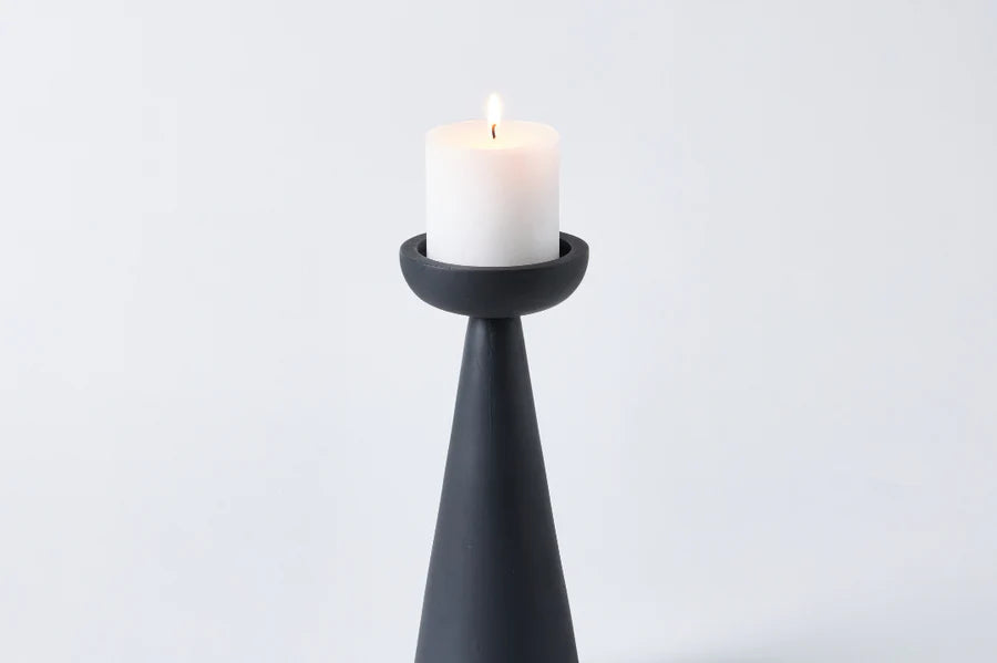 HS CANDLE STICK WOOD M/BLACK L