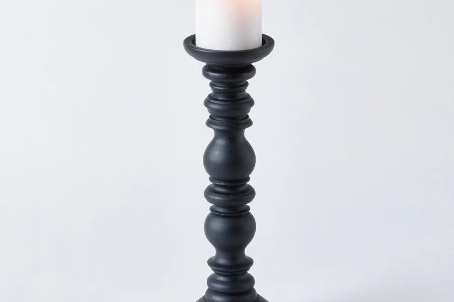 HS CANDLE STICK WOOD M/BLACK