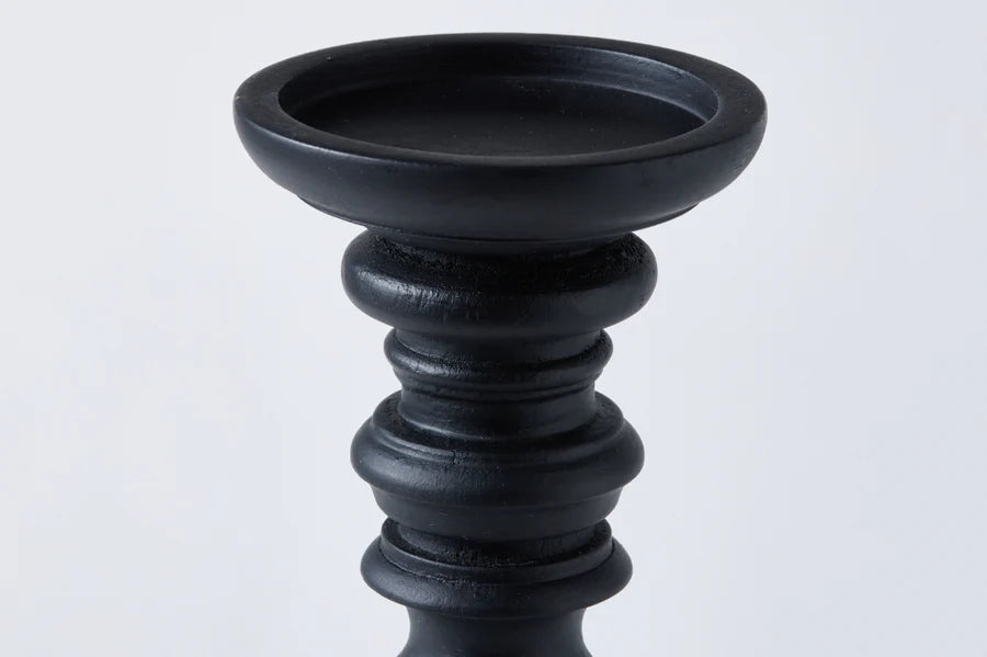 HS CANDLE STICK WOOD M/BLACK