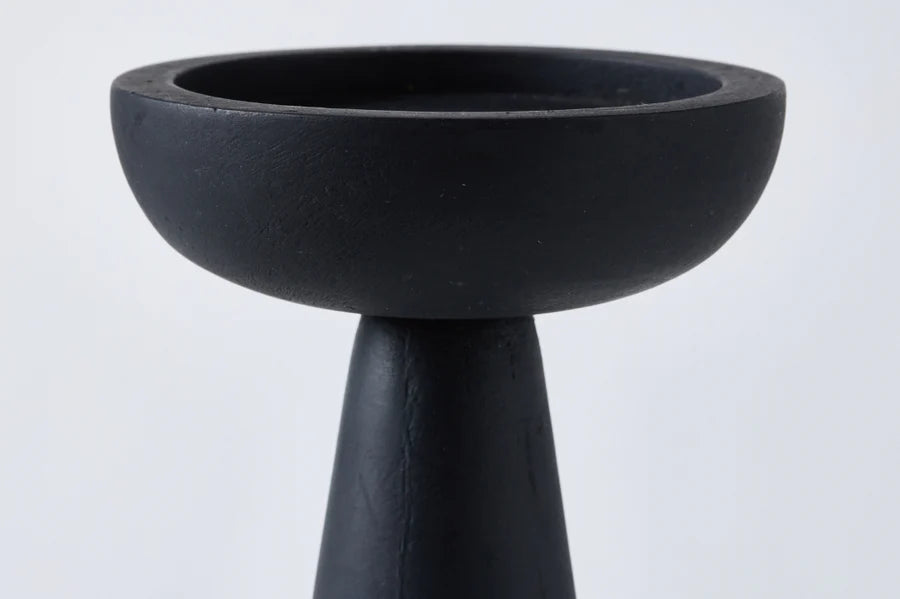 HS CANDLE STICK WOOD M/BLACK L