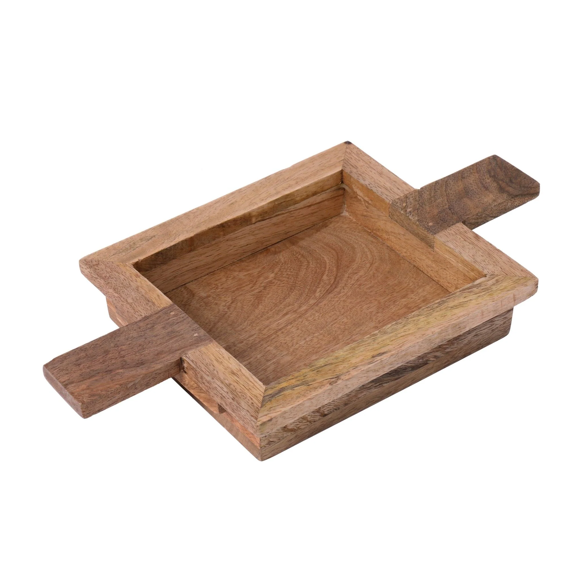 HS TRAY M/WOOD LIP HANDLE S