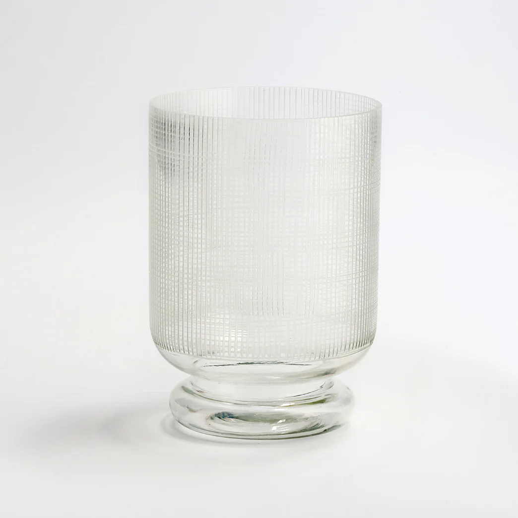 HS VASE GLASS CYLINDER ON BASE 14X10