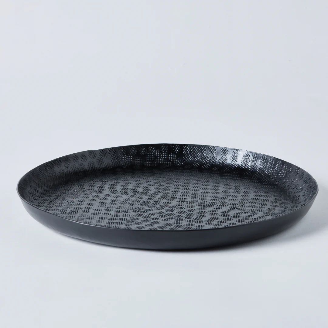 HS TRAY TEXTURED ALUMINIUM BLACK P/COAT