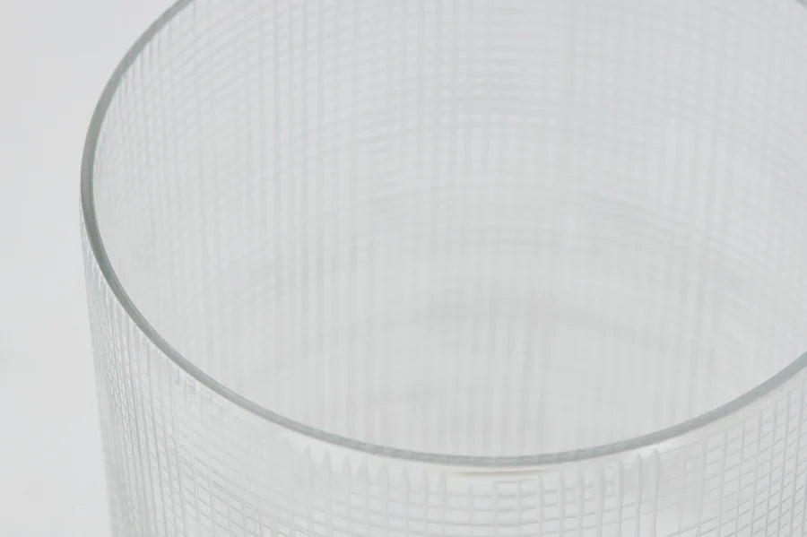 HS VASE GLASS CYLINDER ON BASE 14X10