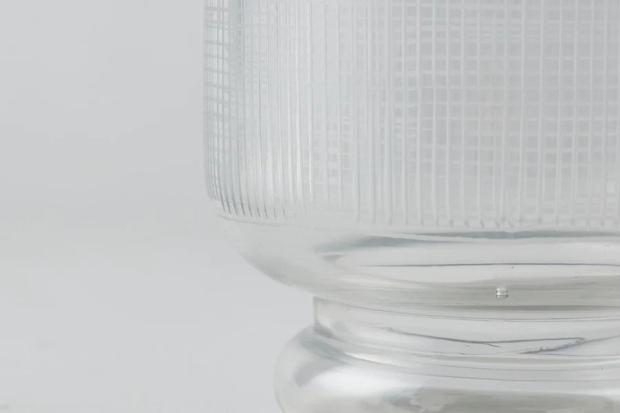 HS VASE GLASS CYLINDER ON BASE 14X10