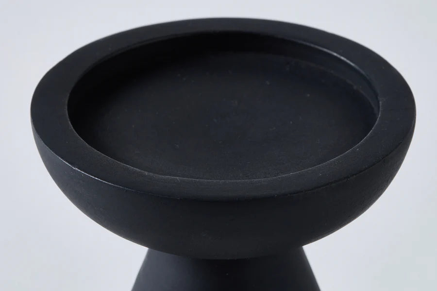 HS CANDLE STICK WOOD MATT/BLACK