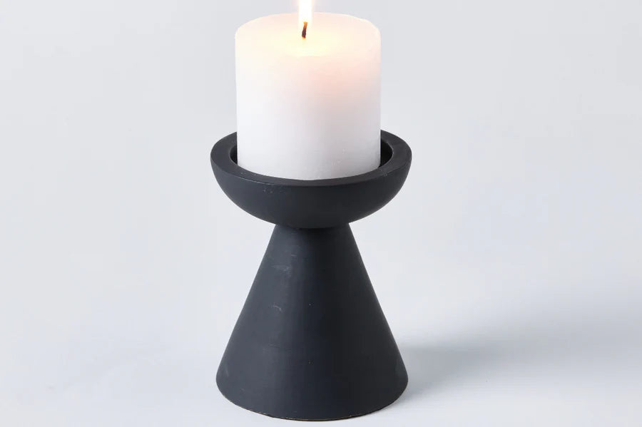HS CANDLE STICK WOOD MATT/BLACK
